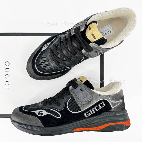 NEW GUCCI Ultrapace Low Top Suede Leather Sneakers G 9 / US 9.5 Men's $950 - Picture 1 of 13